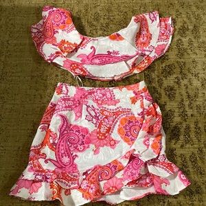 Shein skirt and one shoulder tops womens XS. Never worn